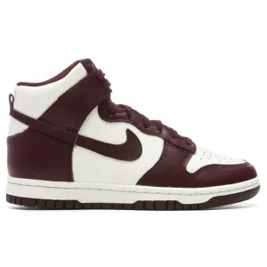 Women's Dunk High - Burgundy Crush/Sail Nike fashion sneakers with bold branding