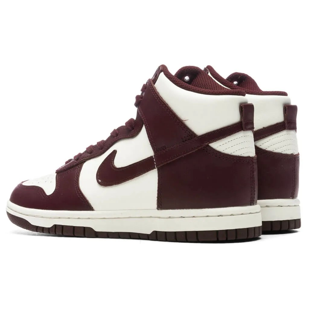 Women's Dunk High - Burgundy Crush/Sail Nike Bold Logo Sneakers