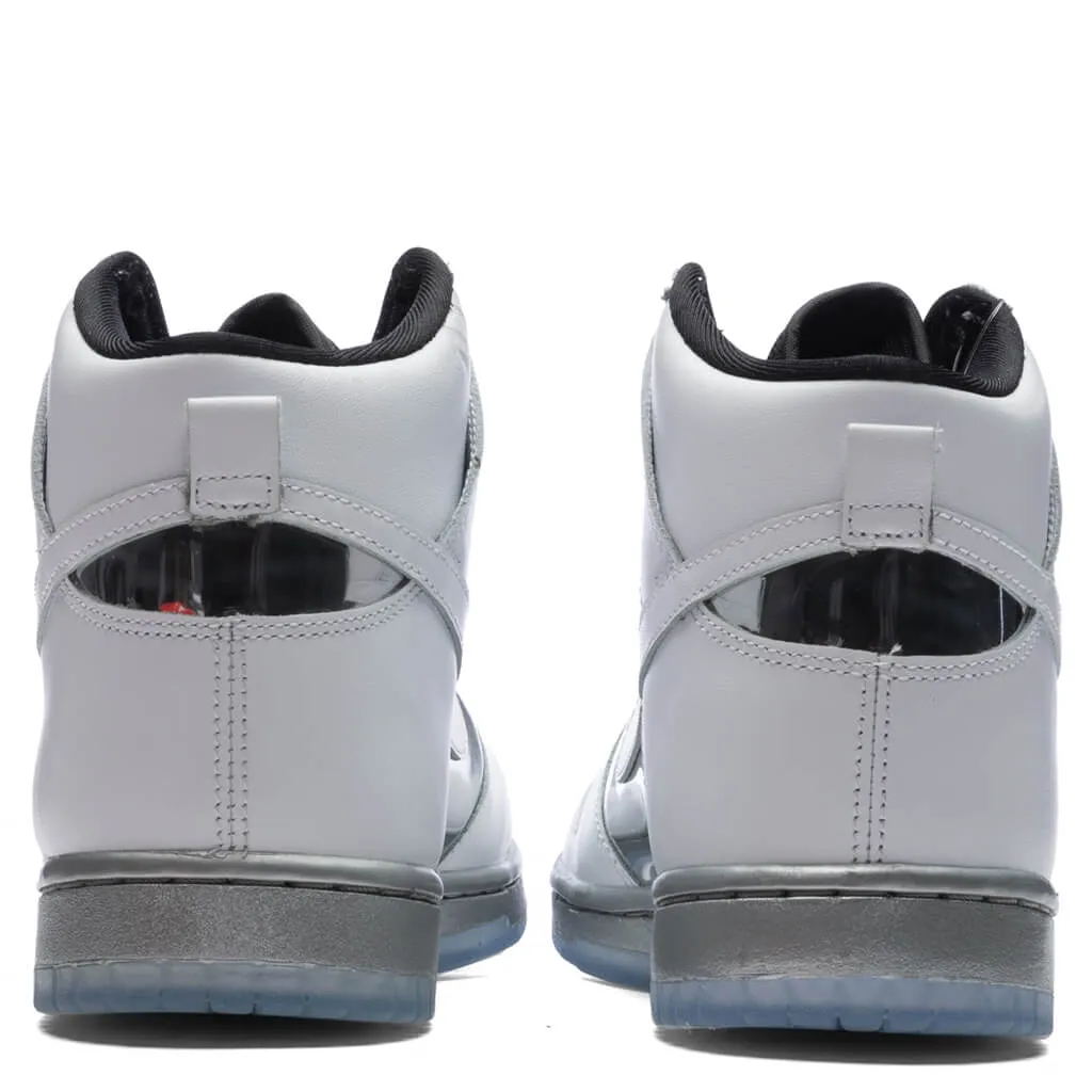 Womens Dunk High SE Chrome - White/Metallic Silver/Black Nike trainers with responsive foam