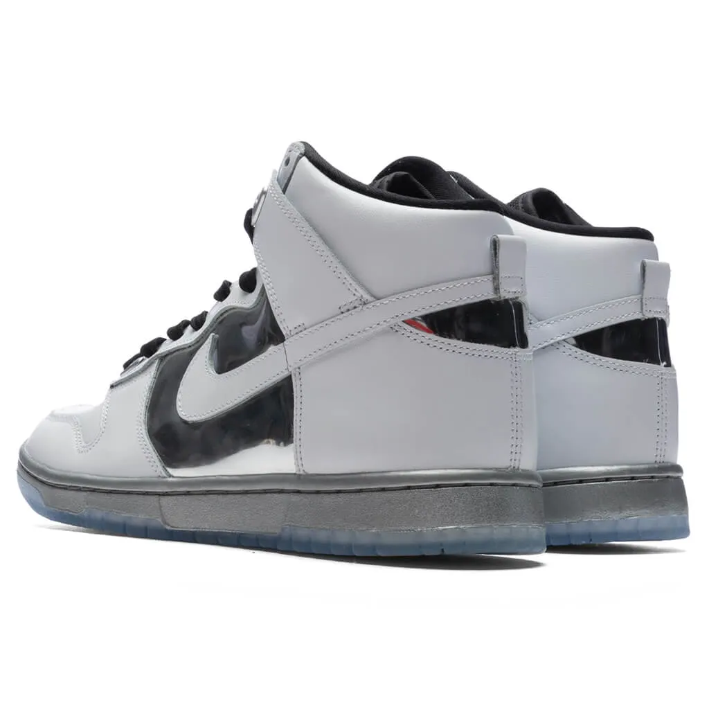 Womens Dunk High SE Chrome - White/Metallic Silver/Black Nike trainers with responsive foam
