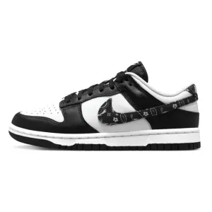 Women's Dunk Low Black Paisley Panda Black White Nike Dunk sneakers with classic silhouette