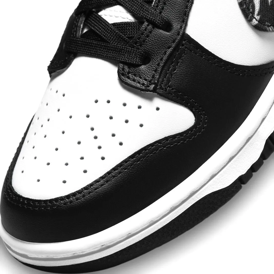 Women's Dunk Low Black Paisley Panda Black White Iconic Sneakers