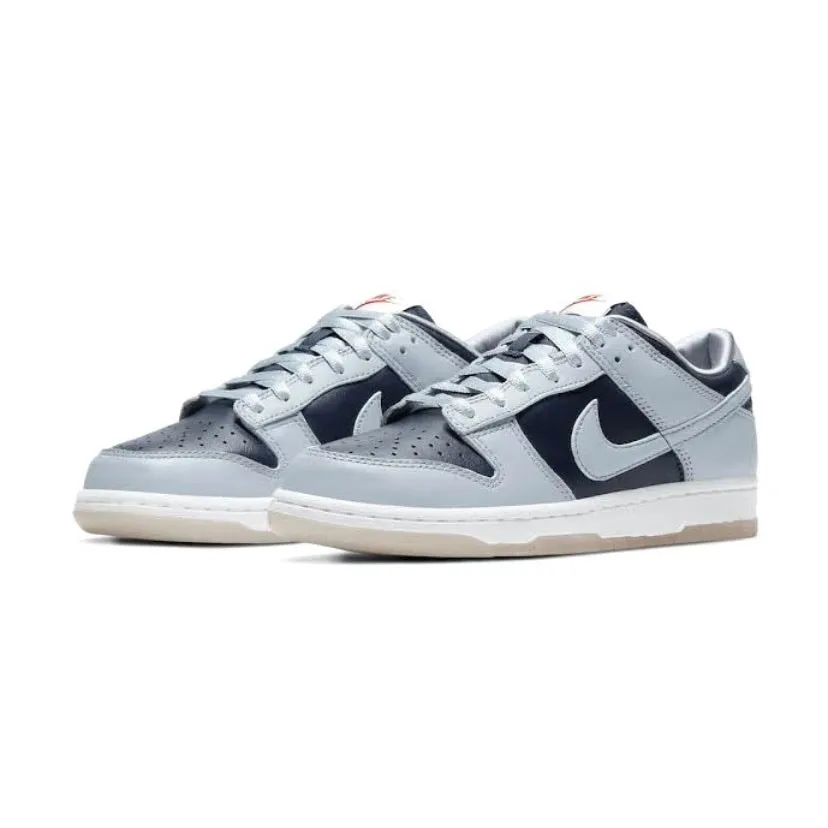 Women's Dunk Low College Navy Grey By Nike Nike Dunk sneakers with classic silhouette