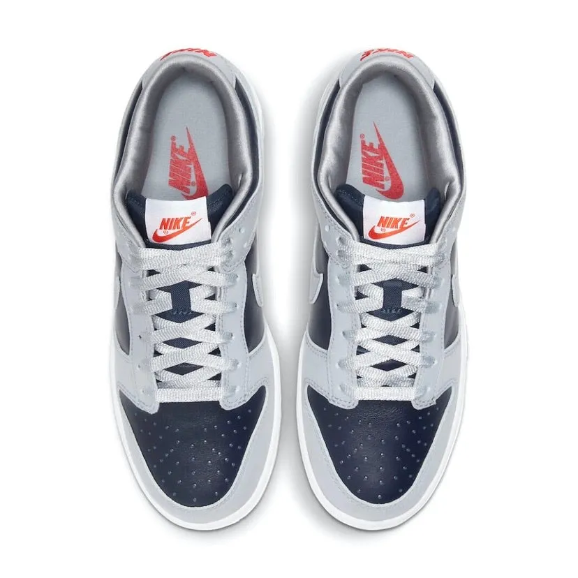 Women's Dunk Low College Navy Grey By Nike Iconic Sneakers