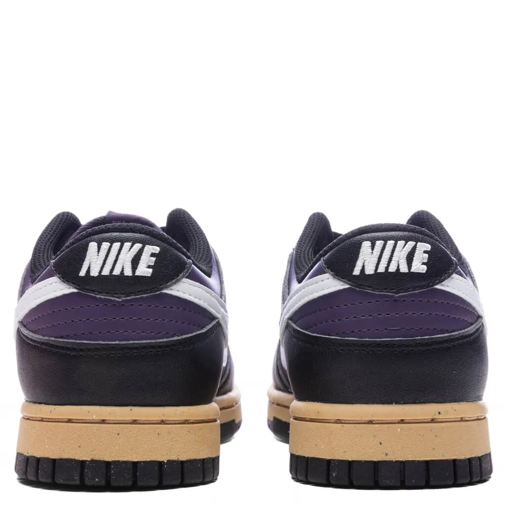 Women's Dunk Low - Dark Raisin/White/Black Nike Bold Logo Sneakers
