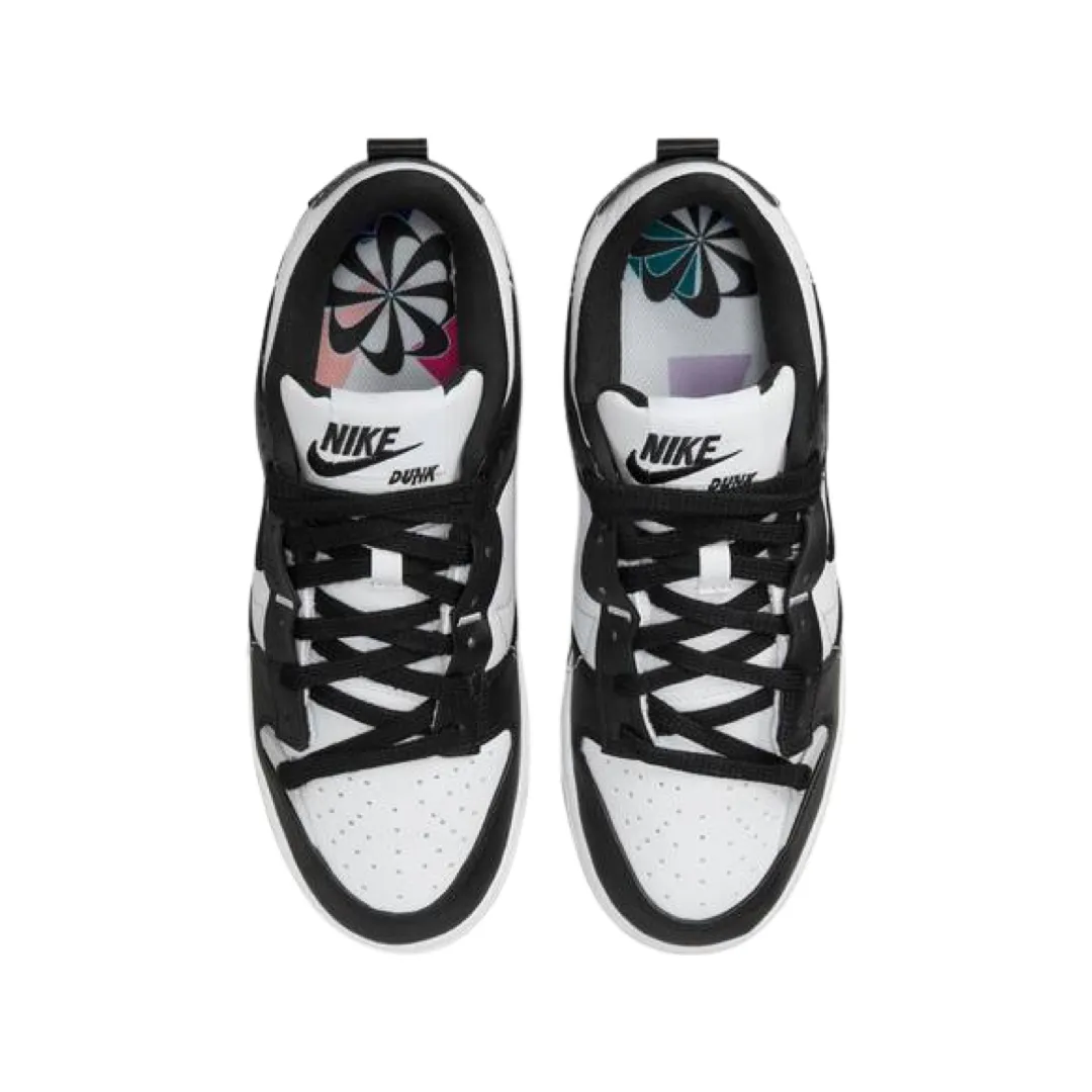 Women's Dunk Low Disrupt 2 Panda Black Pure Platinum White Iconic Sneakers