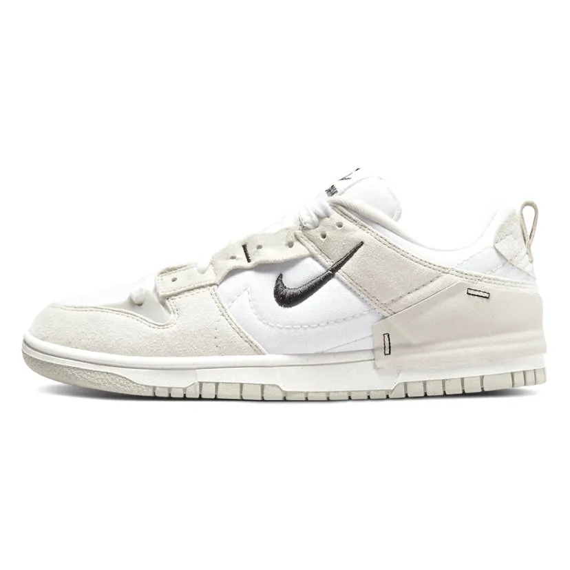 Women's Dunk Low Disrupt 2 White Black Light Bone Sail Iconic Sneakers