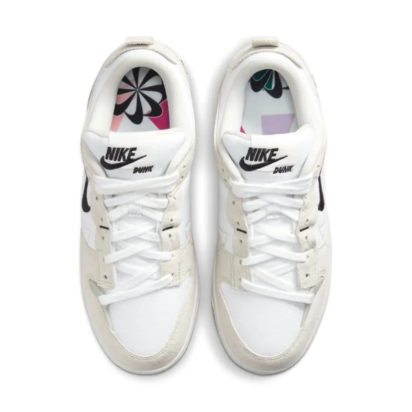Women's Dunk Low Disrupt 2 White Black Light Bone Sail Iconic Sneakers