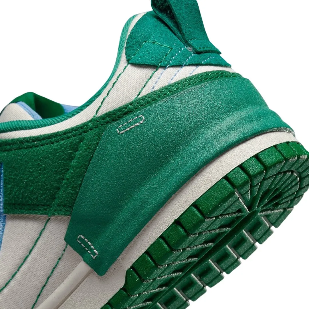 Women's Dunk Low Disrupt 2 White Green University Blue Phantom Iconic Sneakers