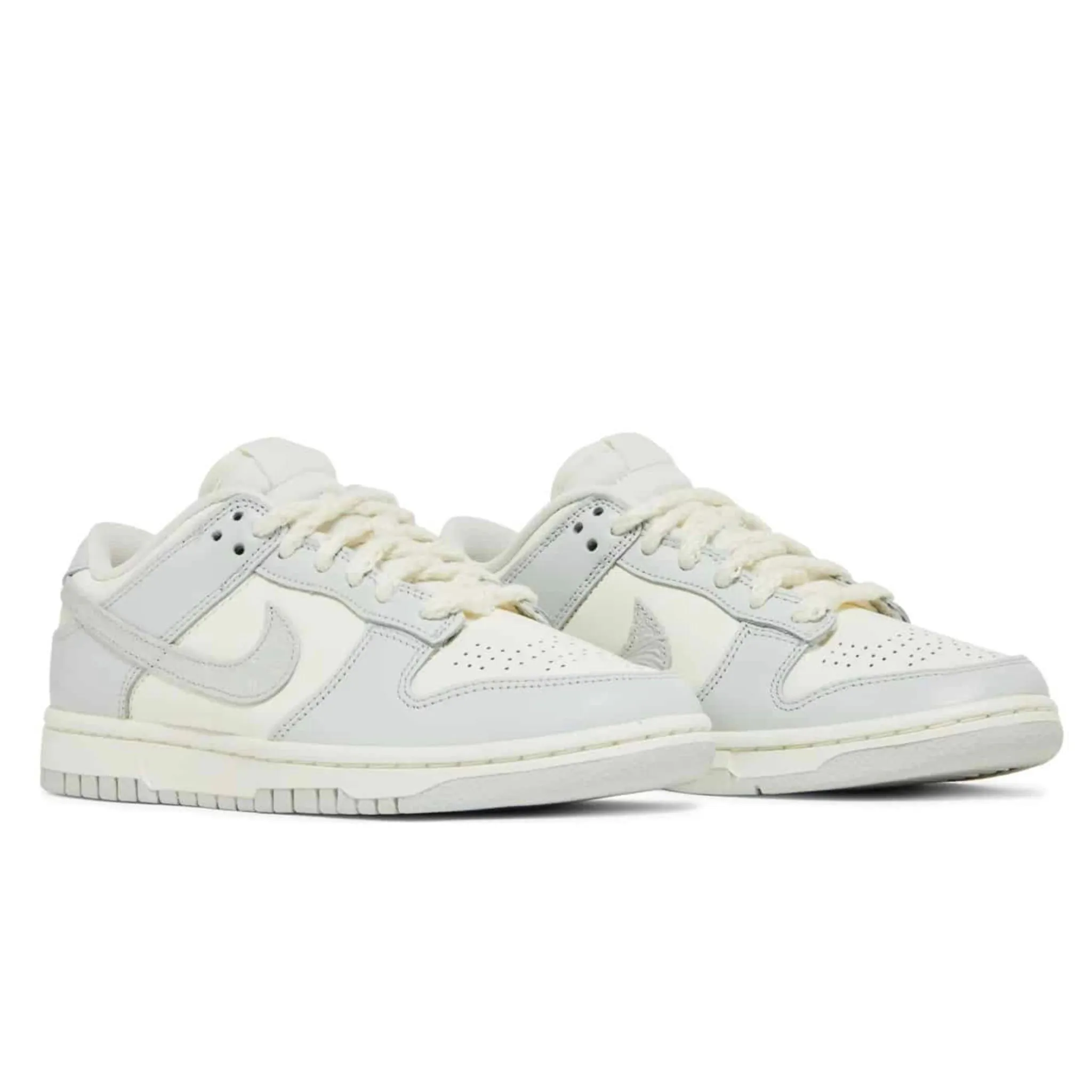 Women's Dunk Low Needlework Sail Aura Neutral Grey Iconic Sneakers