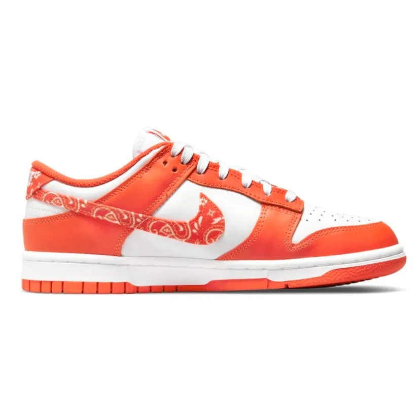 Women's Dunk Low Paisley White Rush Orange White Iconic Sneakers