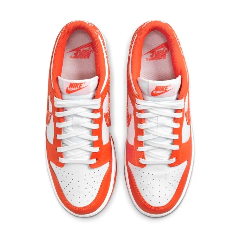 Women's Dunk Low Paisley White Rush Orange White Iconic Sneakers
