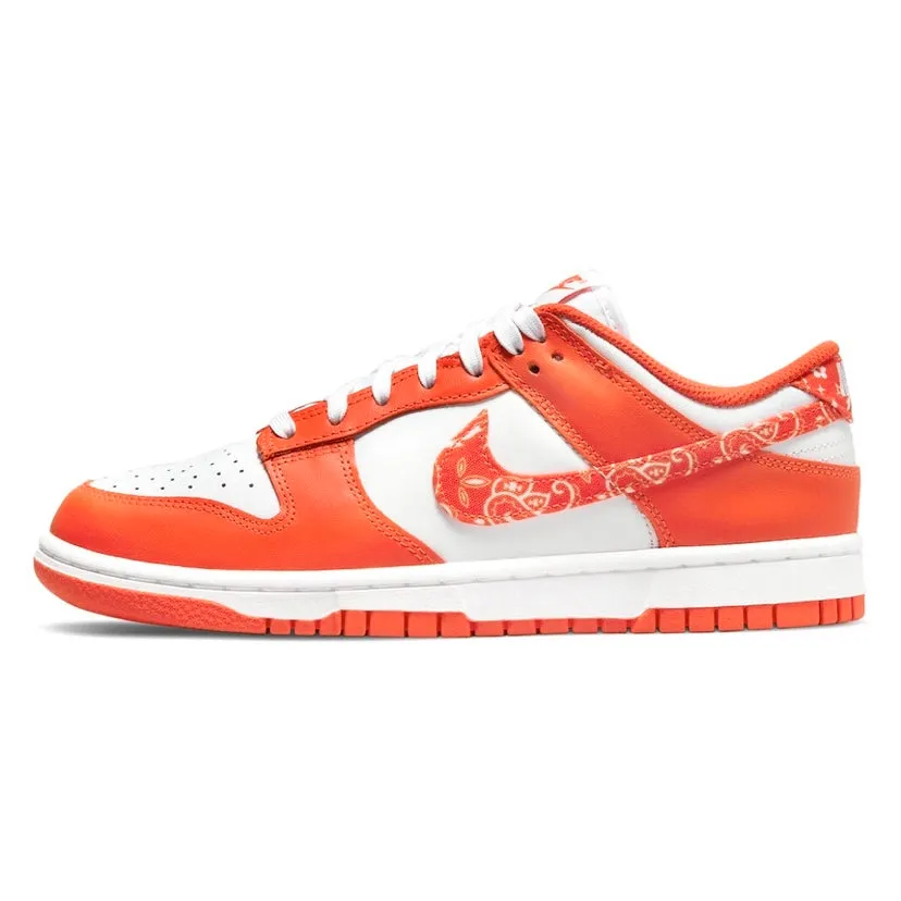 Women's Dunk Low Paisley White Rush Orange White Iconic Sneakers