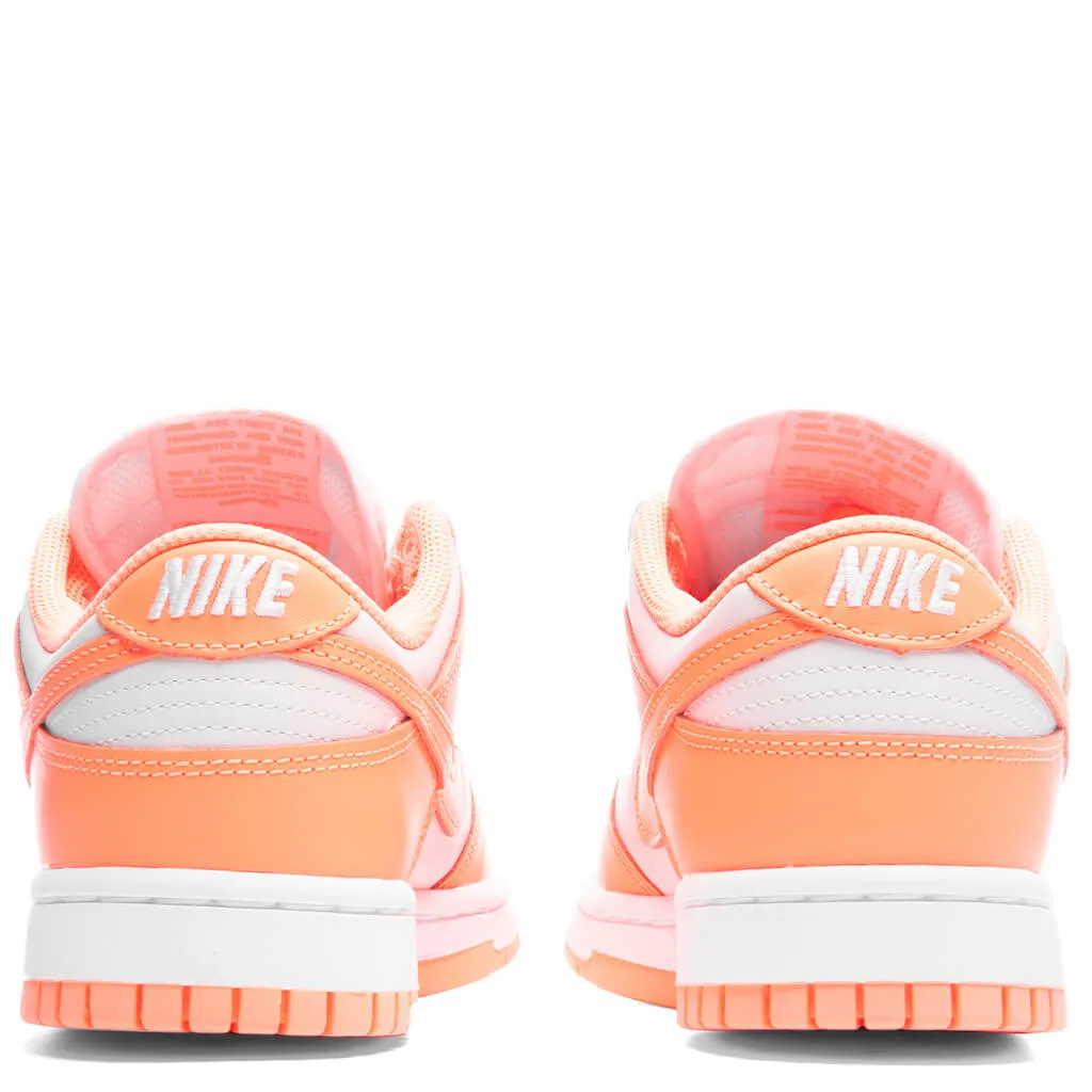 Women's Dunk Low - Peach Cream/White Nike Bold Logo Sneakers