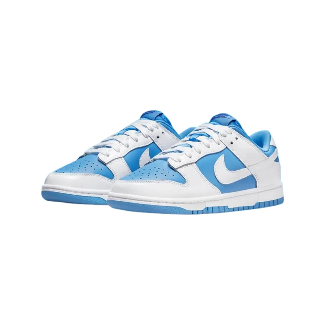 Women's Dunk Low Reverse UNC White University Blue Concord Iconic Sneakers
