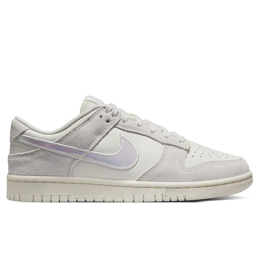 Women's Dunk Low - Sail/Multi Color/Siren Red-Hyper Pink Nike fashion sneakers with bold branding