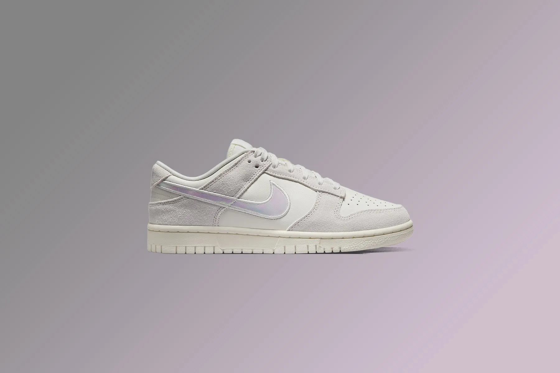 Women's Dunk Low - Sail/Multi Color/Siren Red-Hyper Pink Nike Bold Logo Sneakers