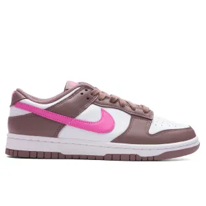 Women's Dunk Low - Smokey Mauve/Playful Pink/White Nike fashion sneakers with bold branding