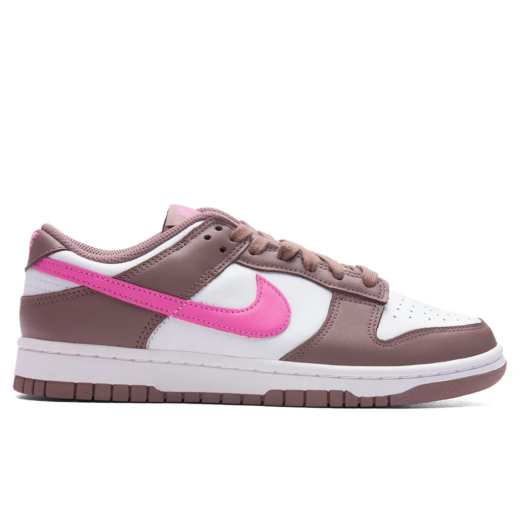 Women's Dunk Low - Smokey Mauve/Playful Pink/White Nike fashion sneakers with bold branding
