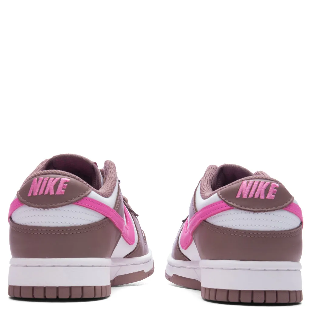 Women's Dunk Low - Smokey Mauve/Playful Pink/White Nike Bold Logo Sneakers
