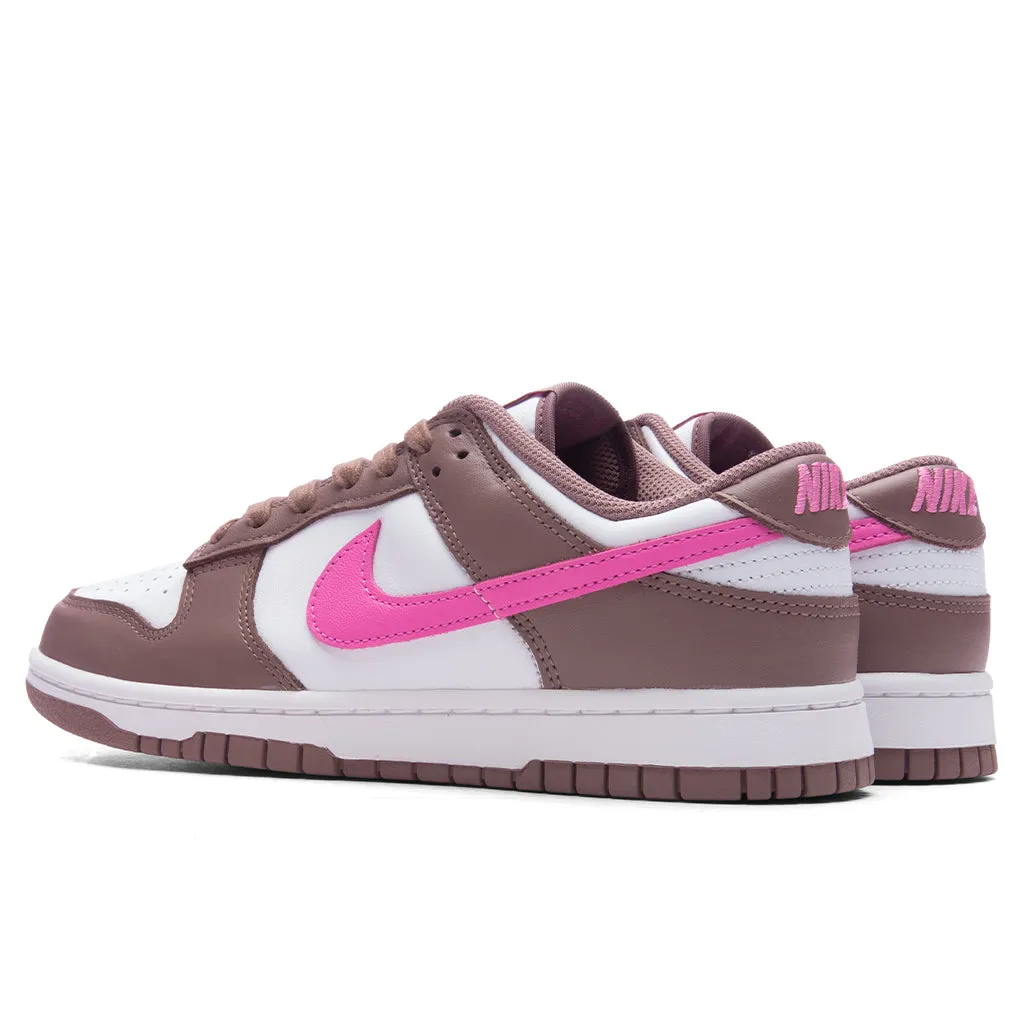 Women's Dunk Low - Smokey Mauve/Playful Pink/White Nike Bold Logo Sneakers