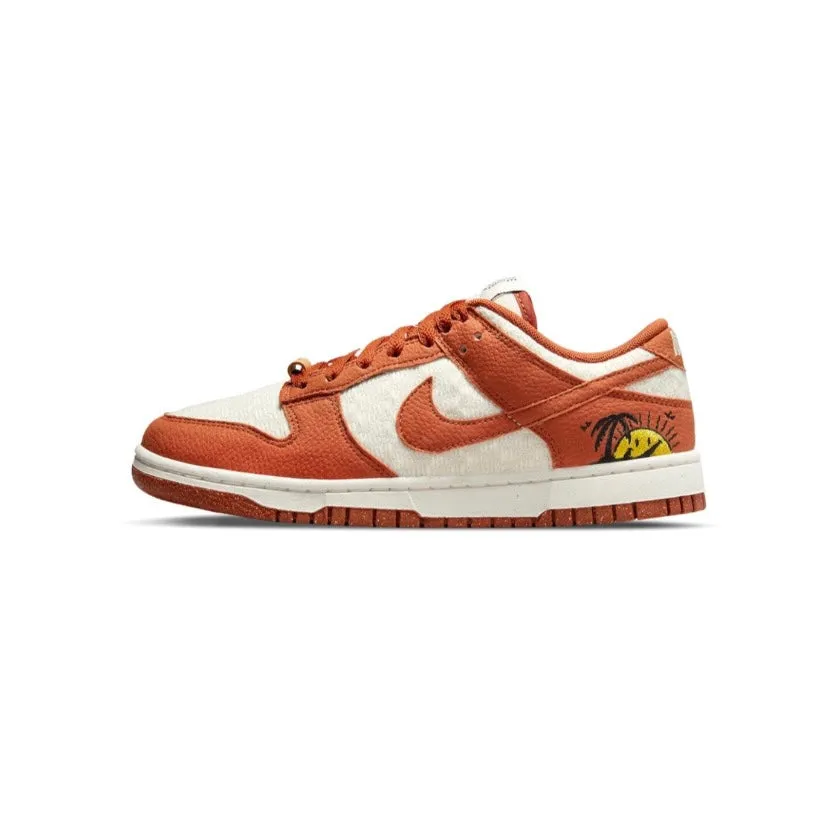Women's Dunk Low Sun Club Burnt Sunrise Orange Sail Black Vivid Green Barn Sunrise Iconic Sneakers
