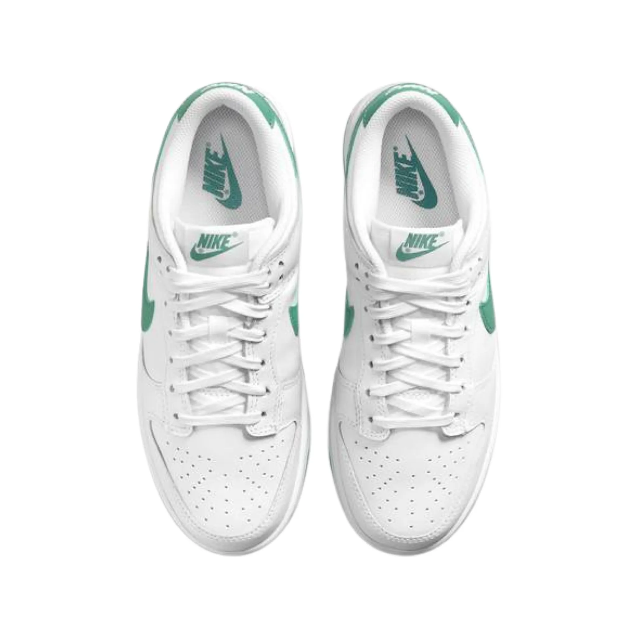 Women's Dunk Low White Green Noise Iconic Sneakers