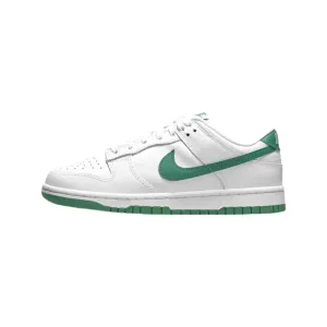Women's Dunk Low White Green Noise Nike Dunk sneakers with classic silhouette