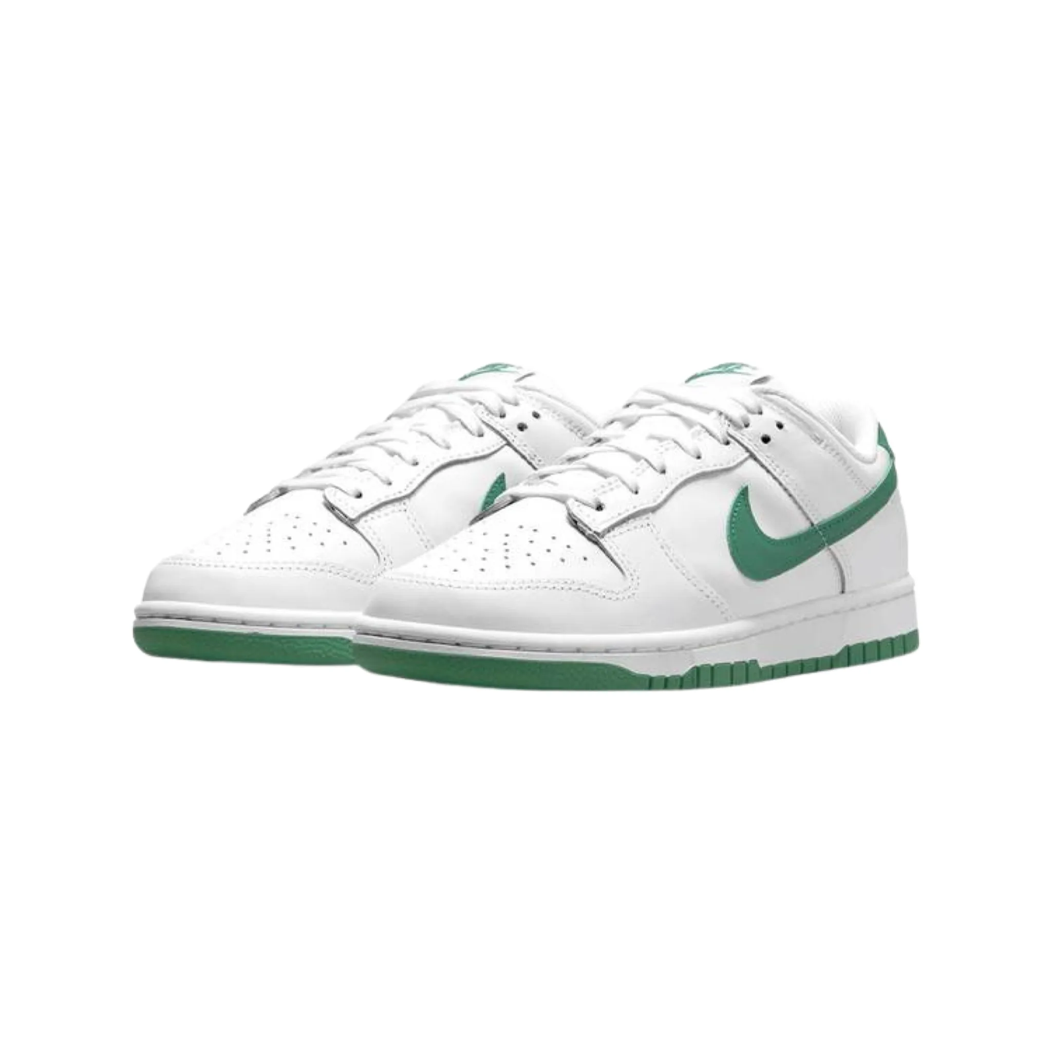 Women's Dunk Low White Green Noise Iconic Sneakers