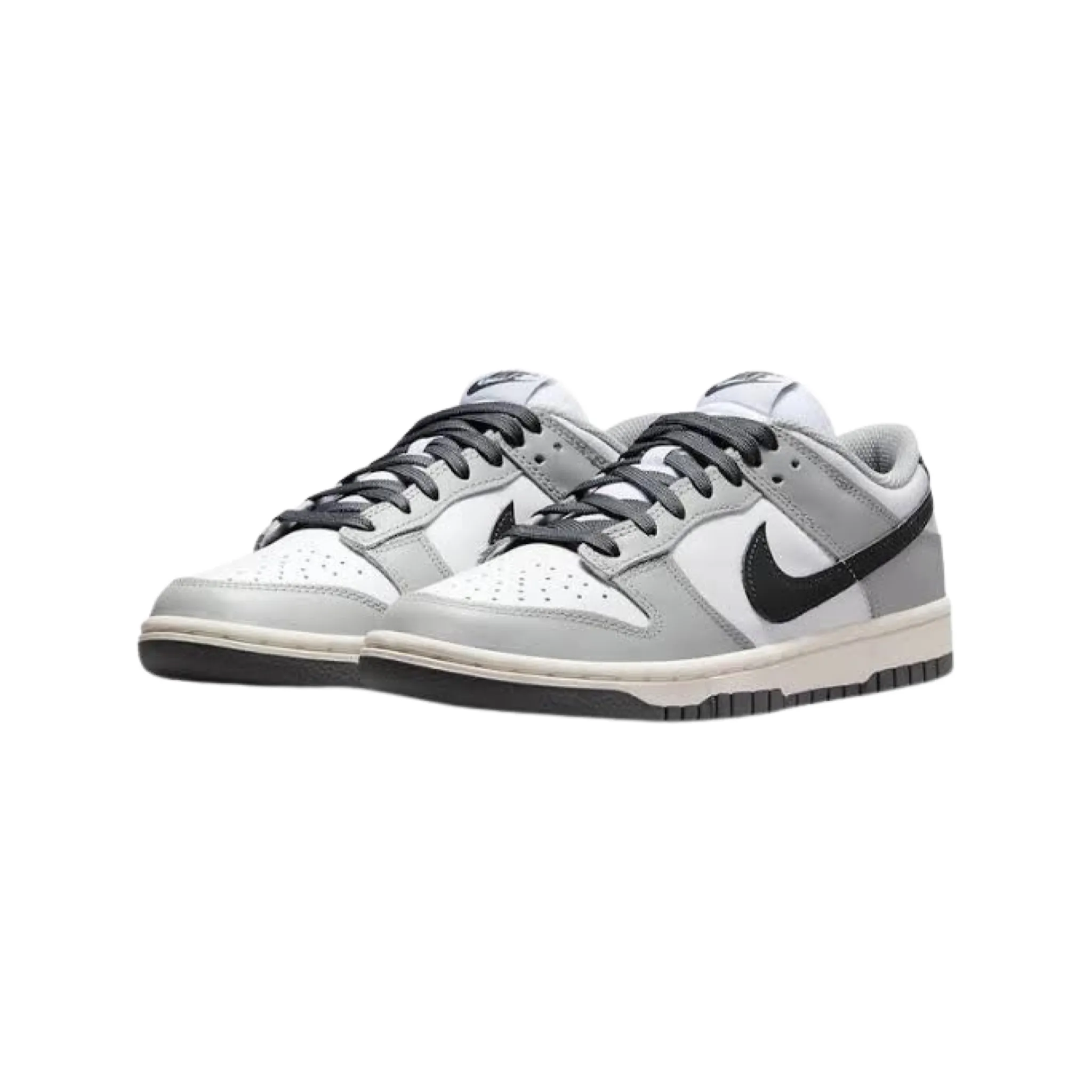 Women's Dunk Low White Iron Smoke Grey Iconic Sneakers