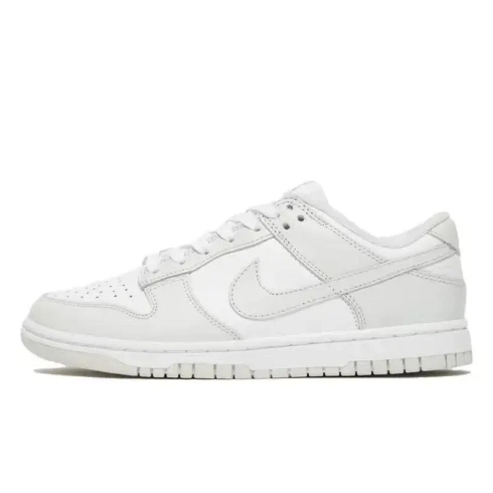 Women's Dunk Low White Photon Dust White Nike Dunk sneakers with classic silhouette