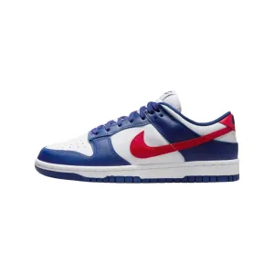 Women's Dunk Low White University Red Royal White Nike Dunk sneakers with classic silhouette