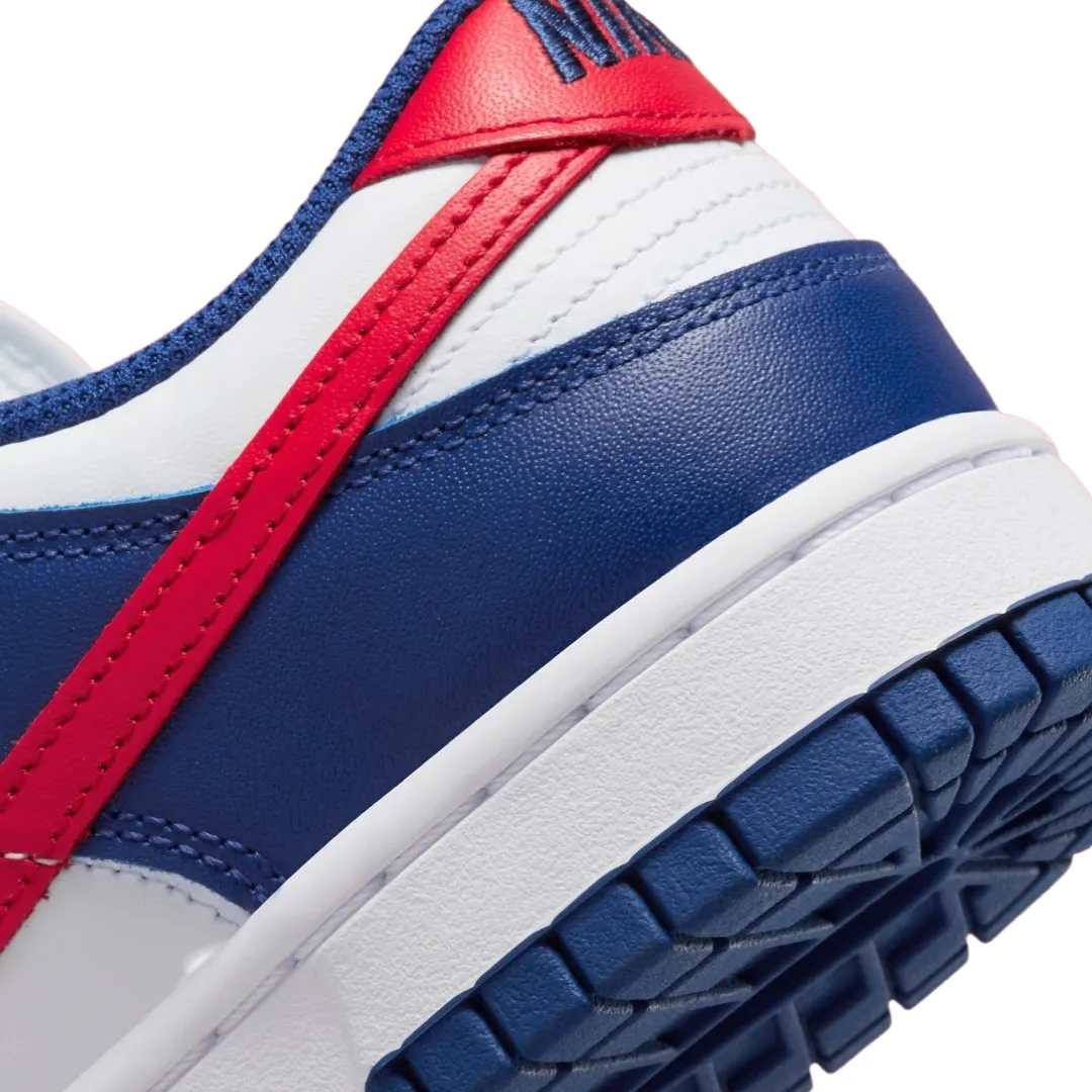 Women's Dunk Low White University Red Royal White Iconic Sneakers