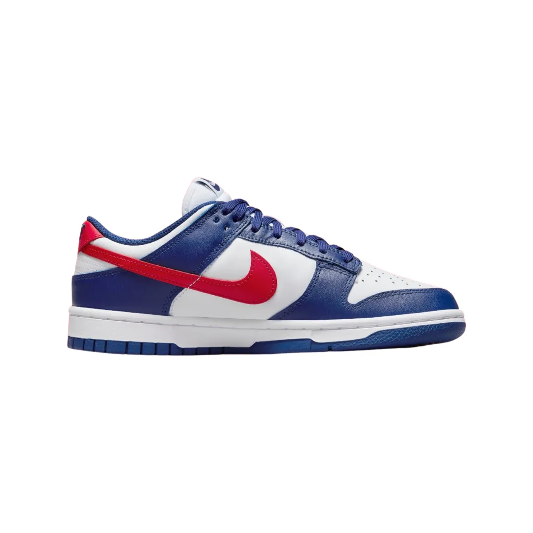 Women's Dunk Low White University Red Royal White Iconic Sneakers
