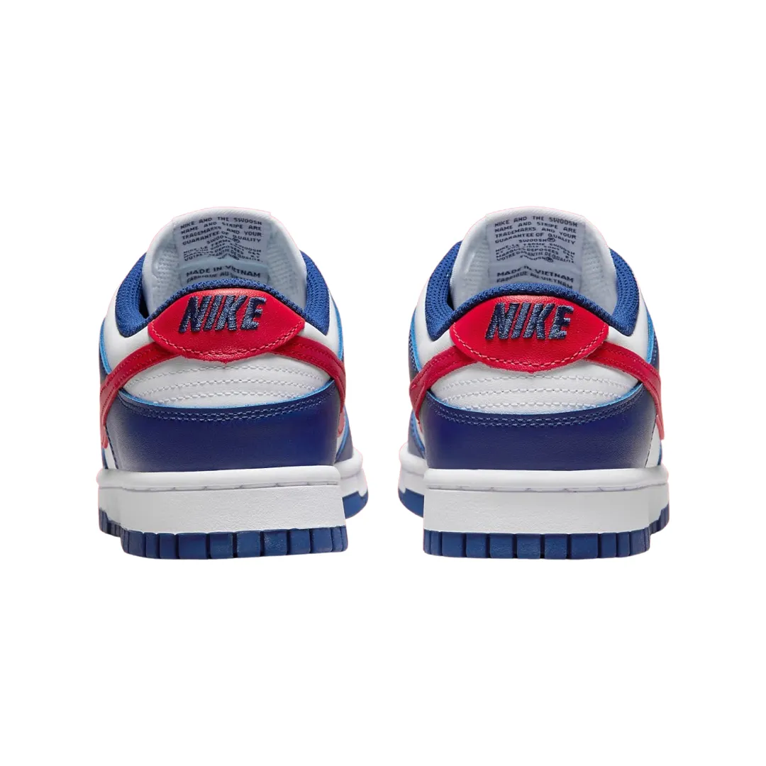 Women's Dunk Low White University Red Royal White Iconic Sneakers