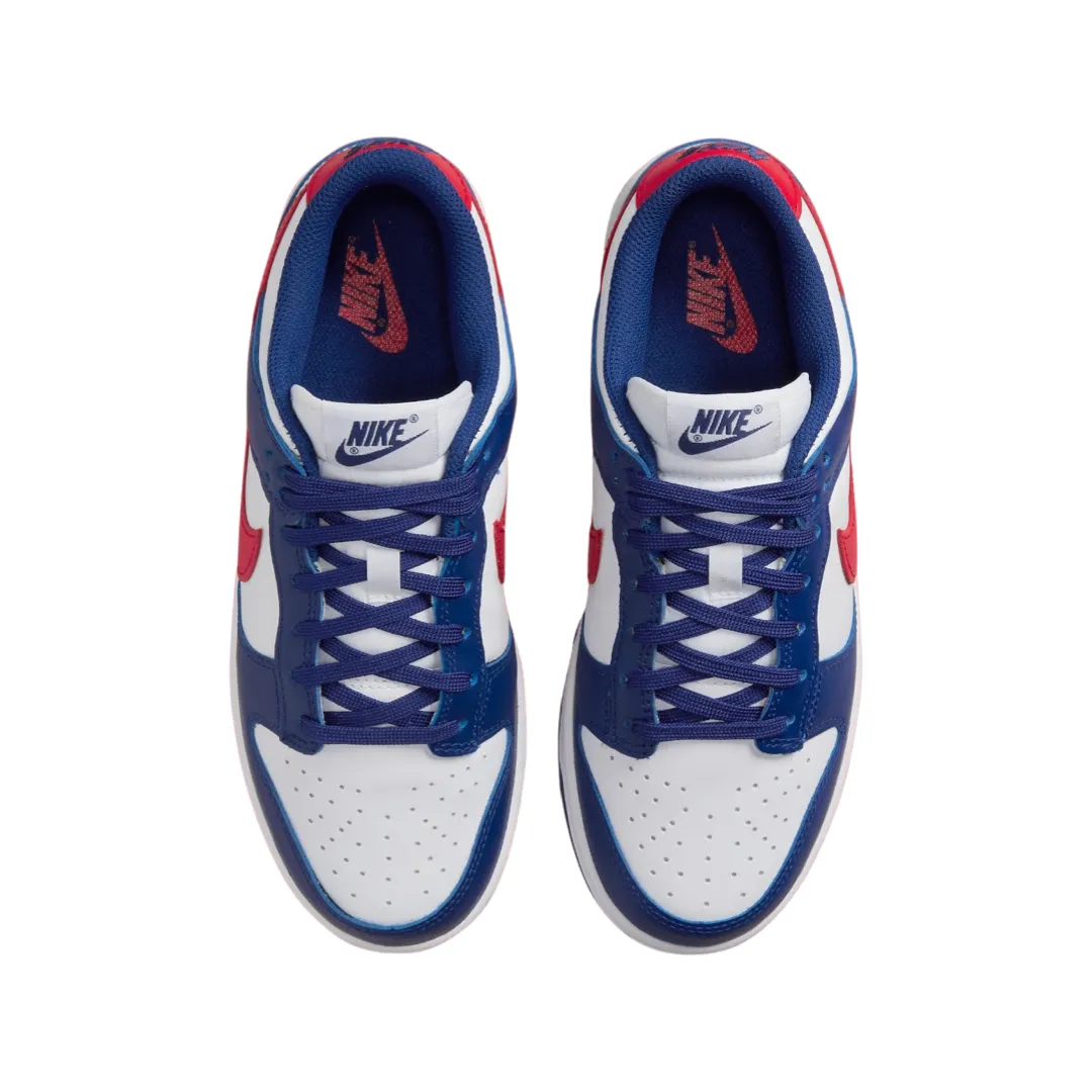 Women's Dunk Low White University Red Royal White Iconic Sneakers