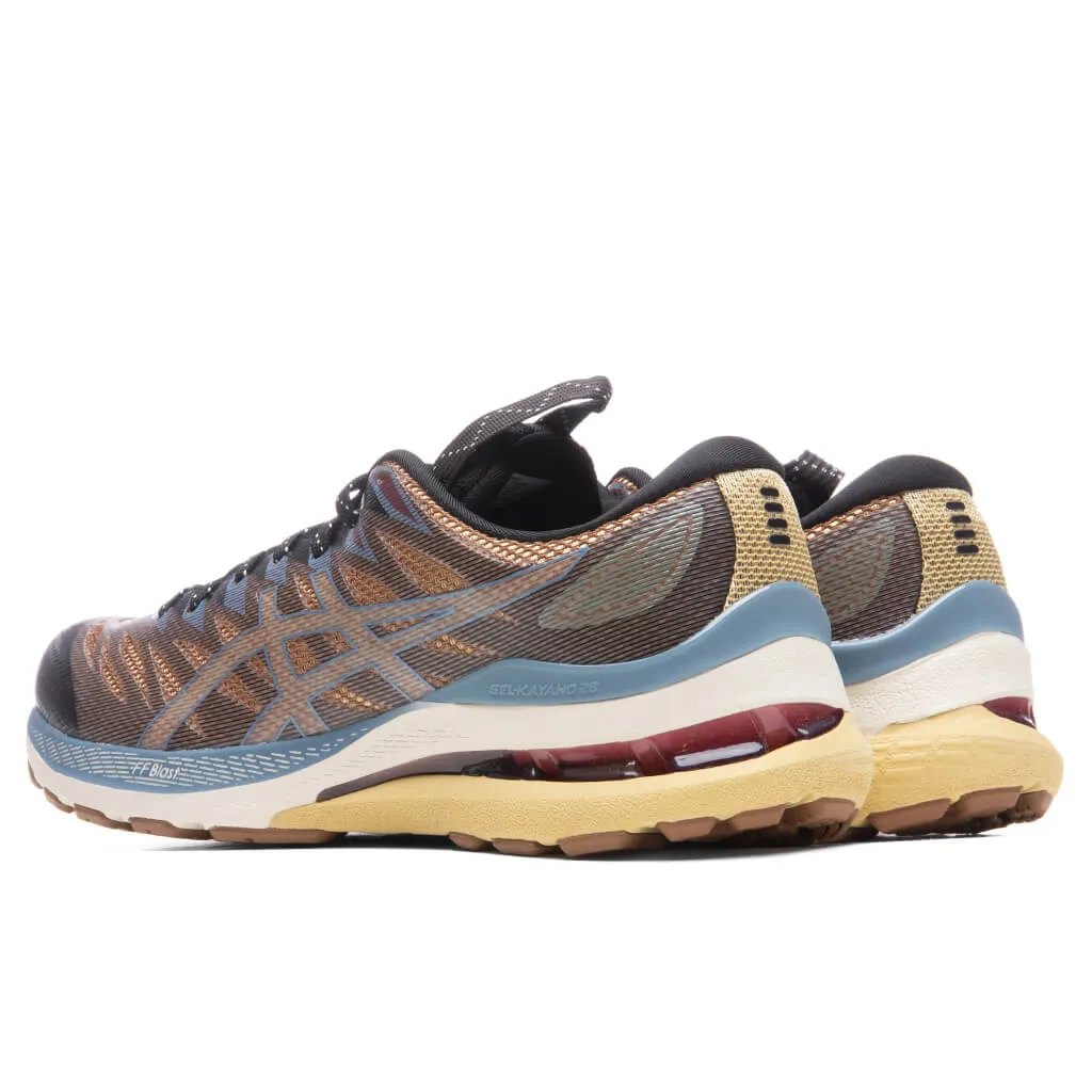 Women's FN3-S Gel-Kayano 28 - Anthracite/Antique Gold Asics Gel Cushion Running Shoes