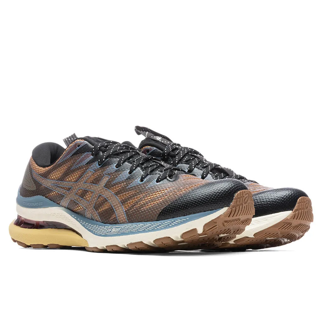 Women's FN3-S Gel-Kayano 28 - Anthracite/Antique Gold Asics Gel Cushion Running Shoes