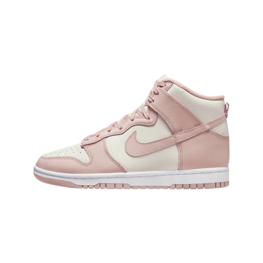 Women's Nike Dunk High Pink Oxford Phantom Pink Oxford White DD1869-003 Nike Dunk sneakers with classic silhouette