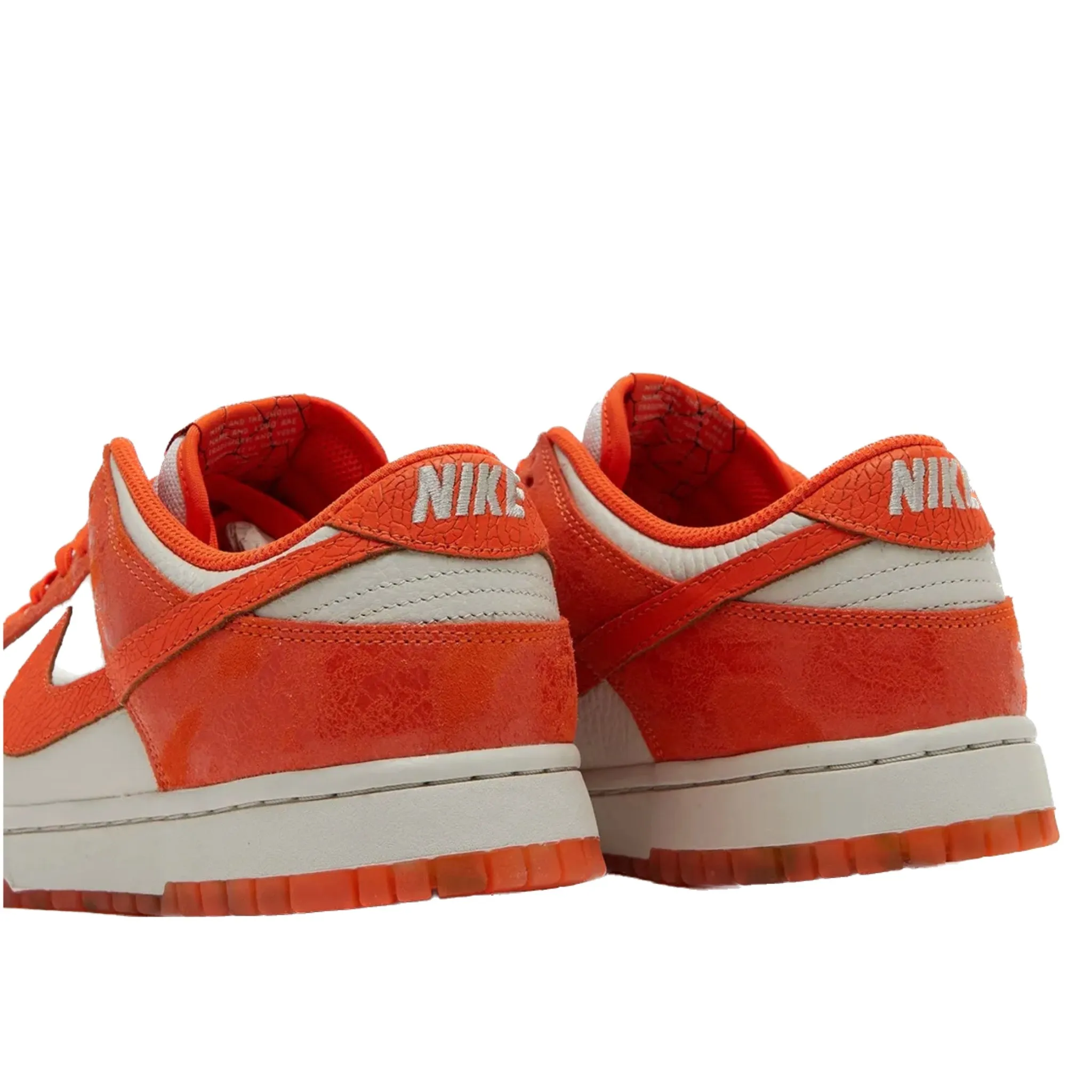 Women's Nike Dunk Low Cracked Orange Light Bone Safety Orange Laser Orange Iconic Sneakers