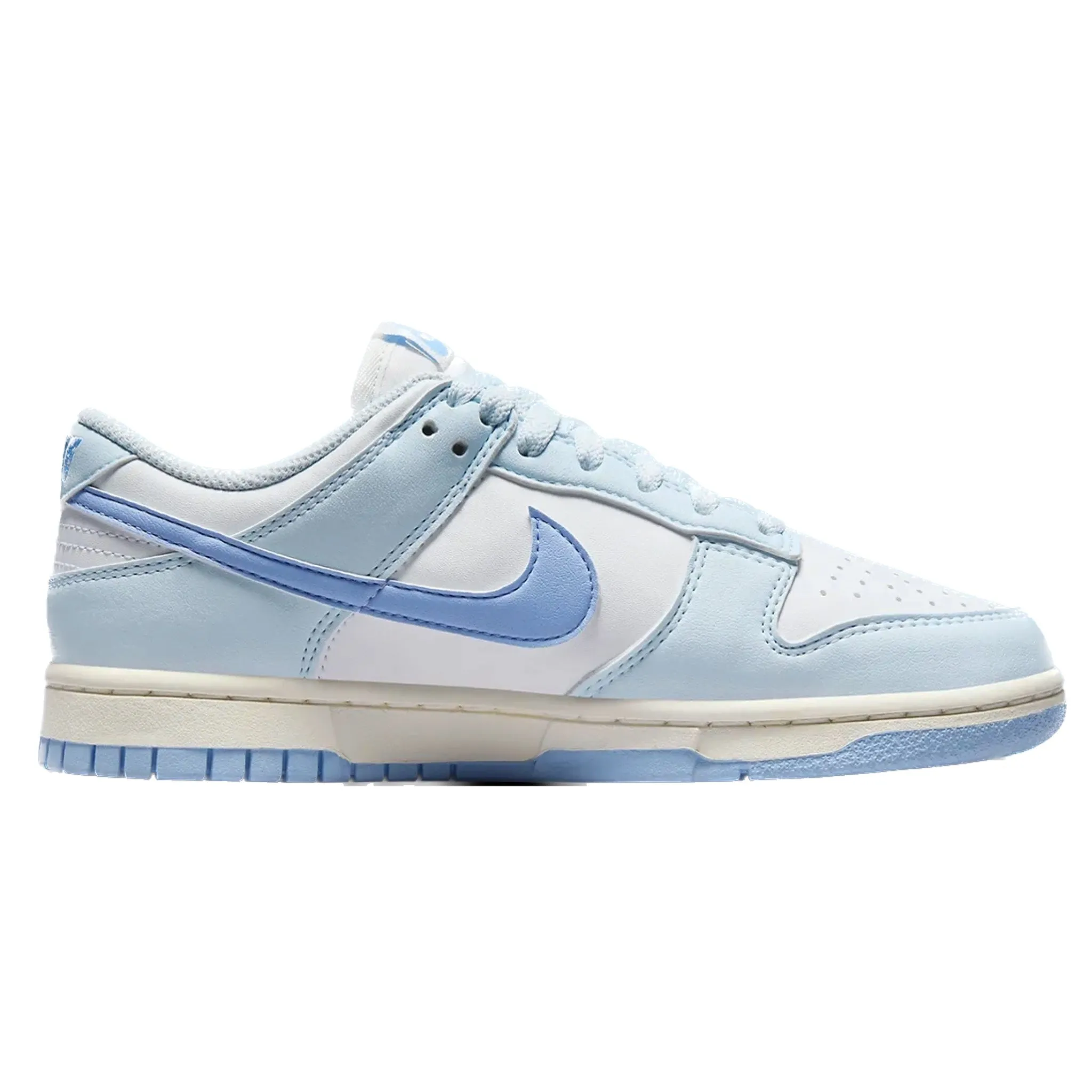 Women's Nike Dunk Low Next Nature Blue Tint Cobalt Bliss Summit White Volt Black Nike Dunk sneakers with classic silhouette