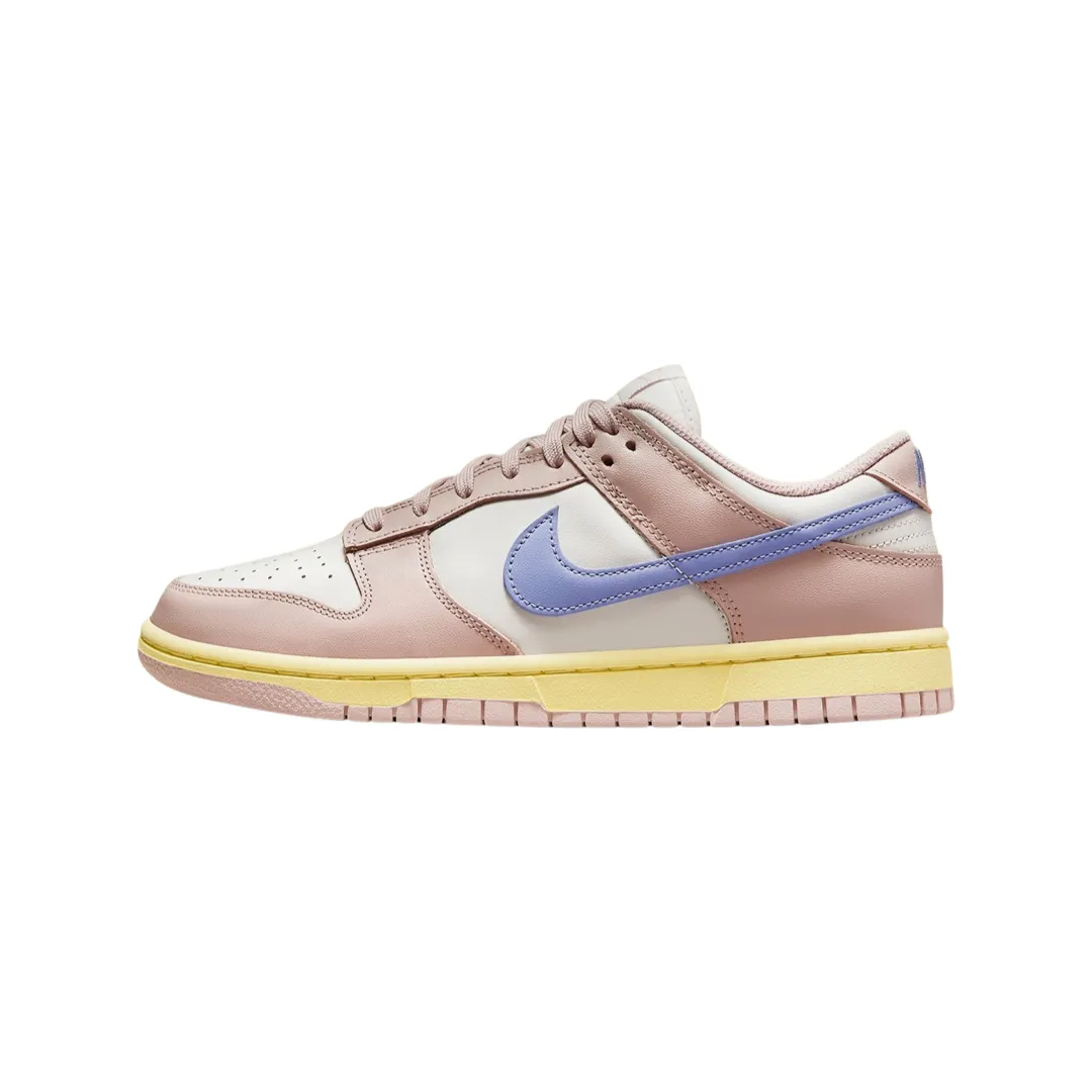 Women's Nike Dunk Low Pink Oxford Light Thistle Nike Dunk sneakers with classic silhouette
