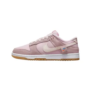 Women's Nike Dunk Low Pink Teddy Bear Light Soft Pink Pink Foam Medium Pink Nike Dunk sneakers with classic silhouette