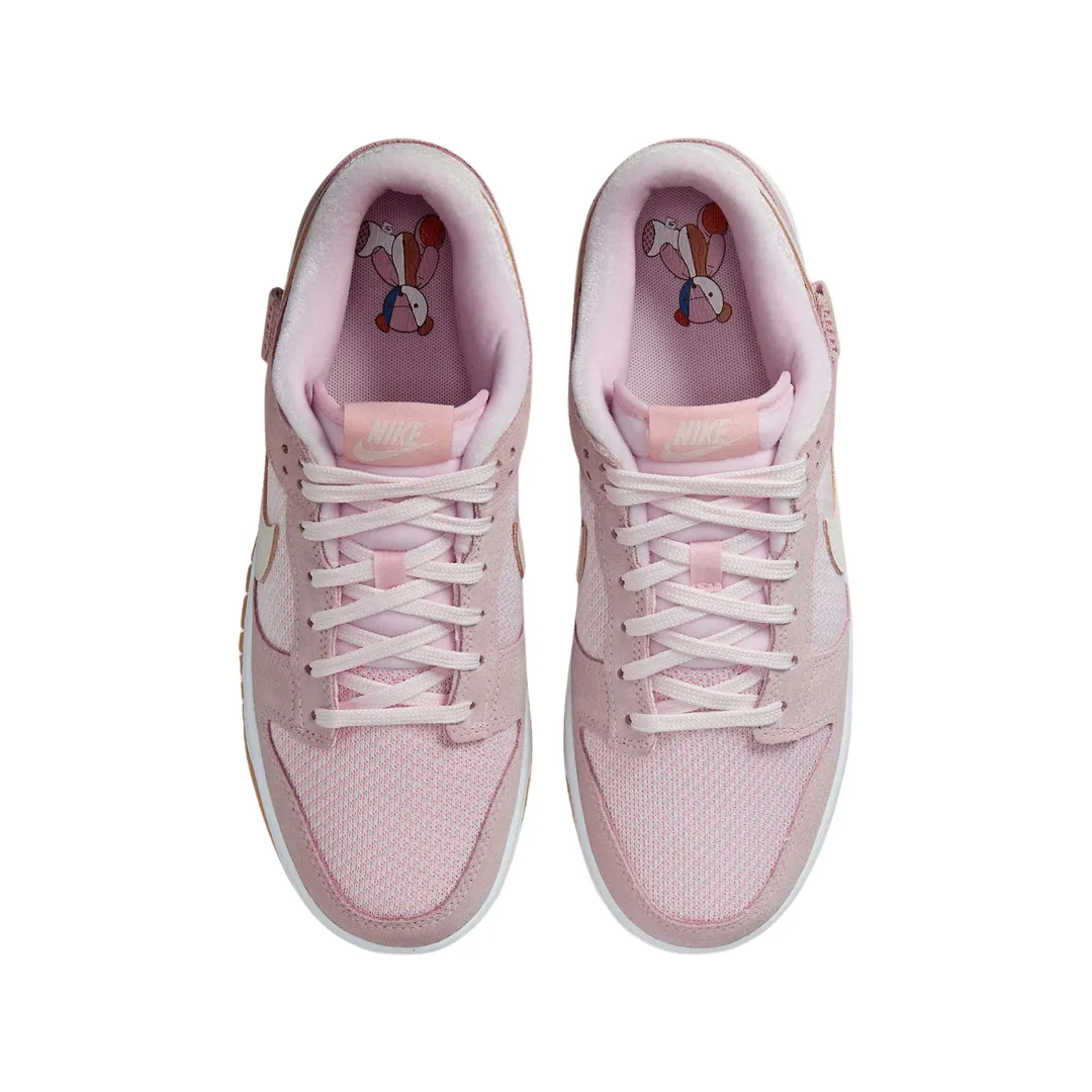 Women's Nike Dunk Low Pink Teddy Bear Light Soft Pink Pink Foam Medium Pink Iconic Sneakers