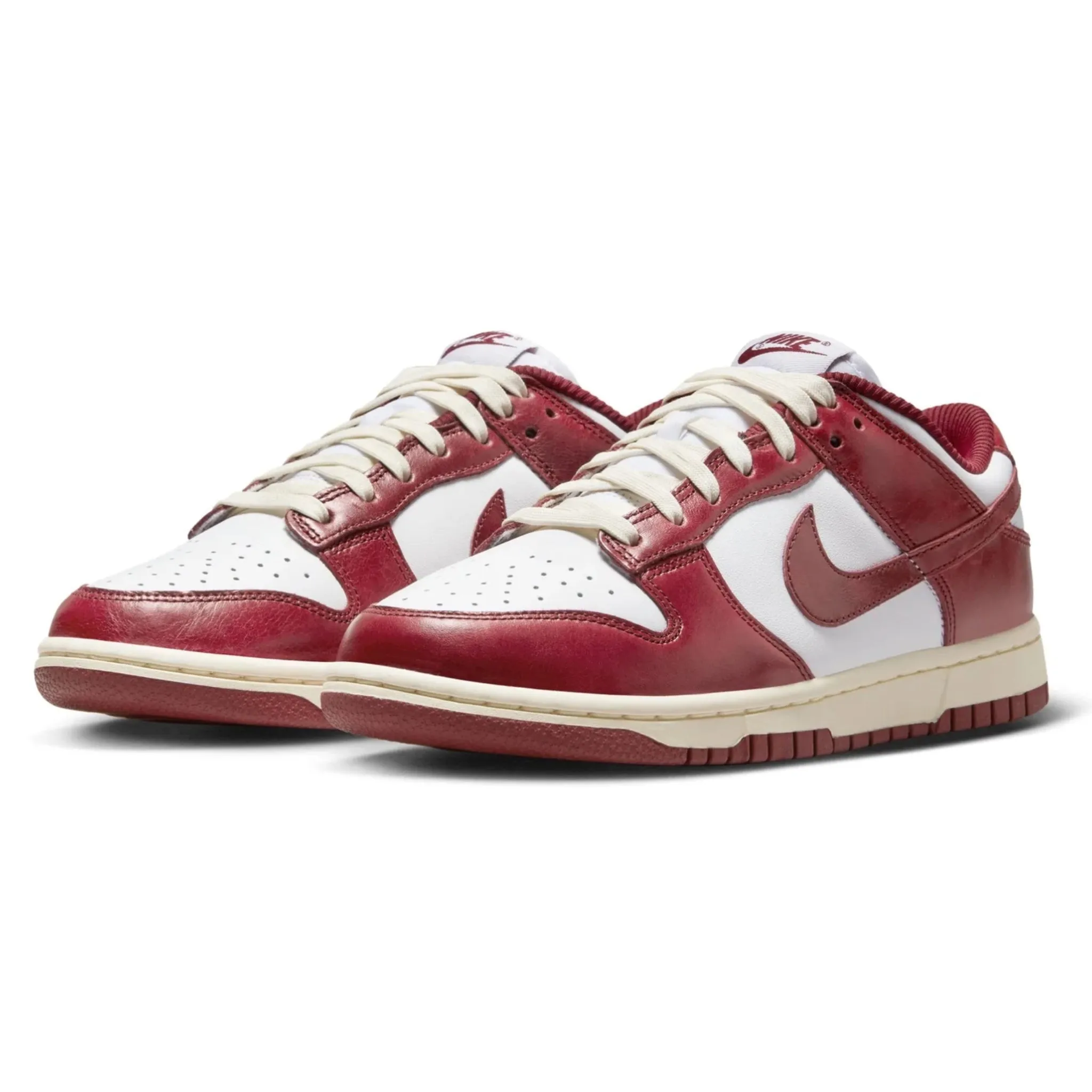 Women's Nike Dunk Low PRM Vintage Team Red White Coconut Milk Iconic Sneakers