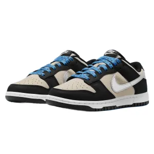 Women's Nike Dunk Low Starry Laces Light Bone Metallic Silver Black Nike Dunk sneakers with classic silhouette