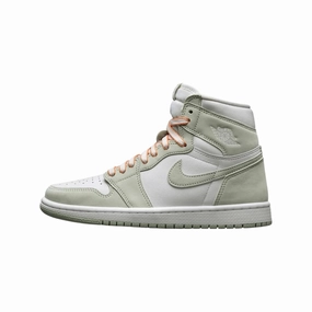 Womens Air Jordan 1 High Retro Seafoam White Healing Orange Air Jordan retro sneakers for street style